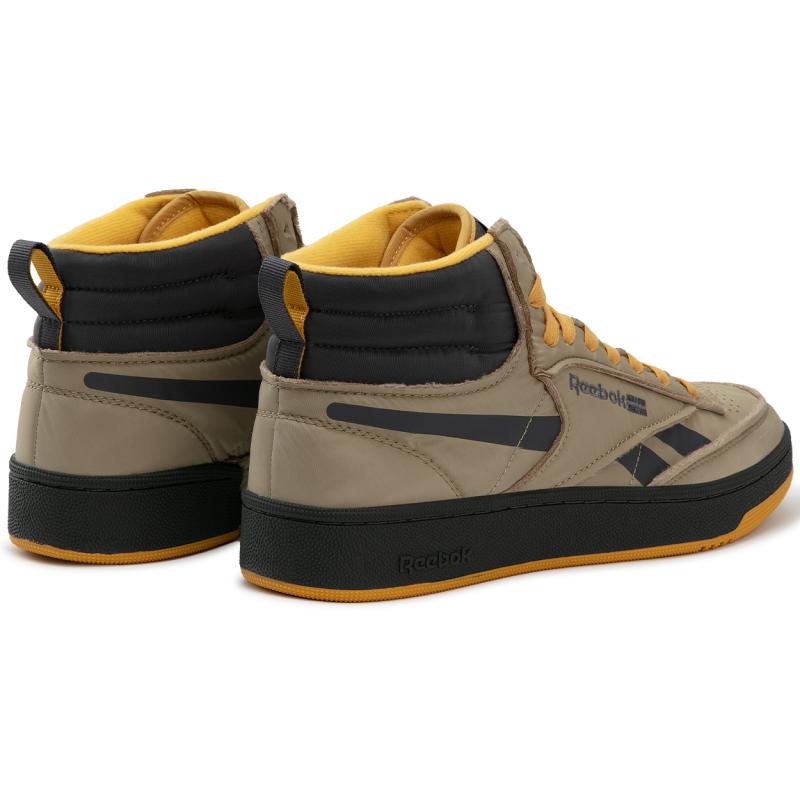 Reebok Mid Top Skateboard Shoes Unisex Khaki Yellow Sneakers 24FRC909U4GY3