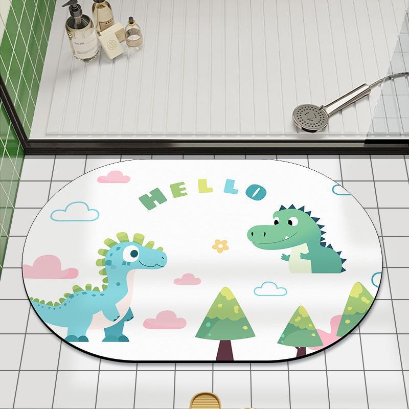 Bathroom Mat Household Toilet Soft Diatom Mud Absorbent Quick Dry Mat Toilet Door Non-slip Anti-fall Ground