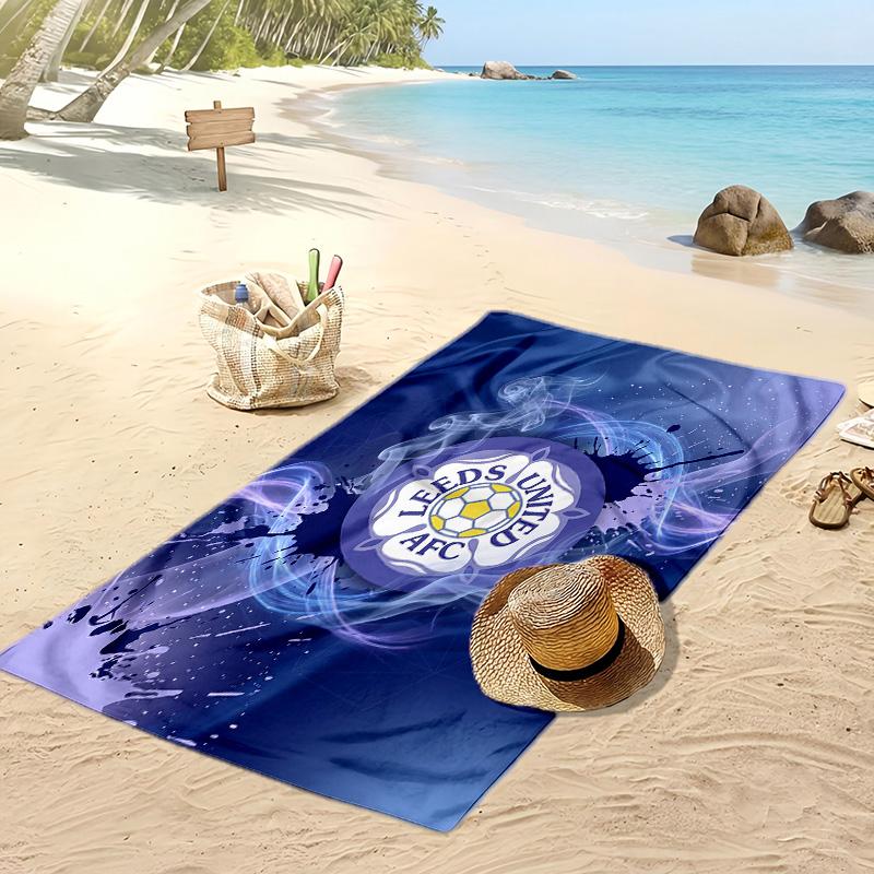 Leeds United Fußball-Druck Strandtuch, Großes Weiches Schnelltrocknendes Handtuch für Strand Camping Schwimmen