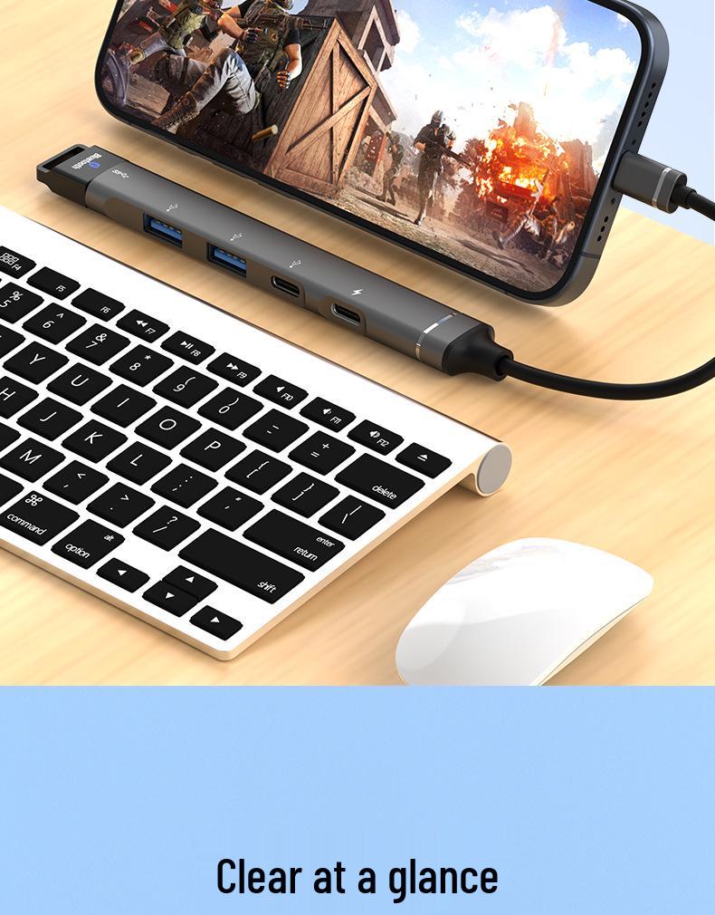 Type-C Multi-Function Expansion Dock: USB 3.0 Hub for Mouse, Keyboard, U Disk, and OTG Conversion.