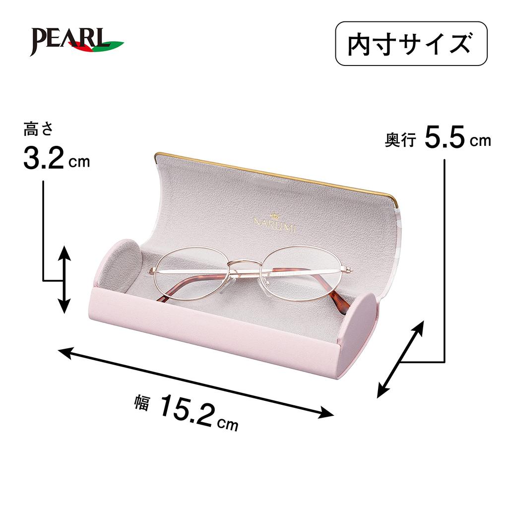 Pearl NARUMI Eyeglass Floral Case, Pink, Hard, Magnetic, Pattern, NA-6