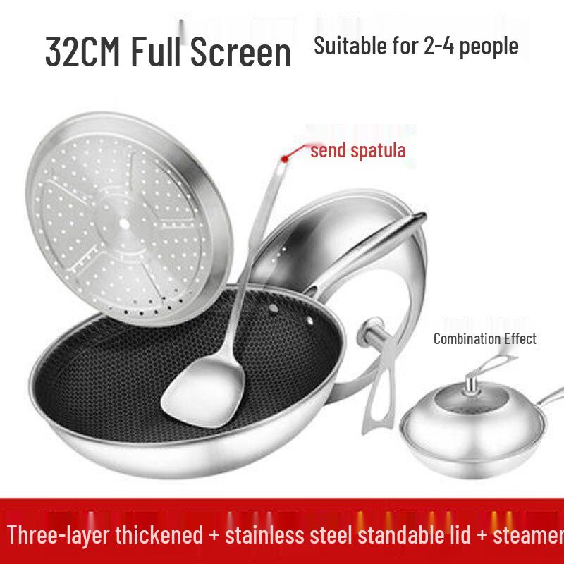 Debo 32CM Honeycomb Non-stick Wok