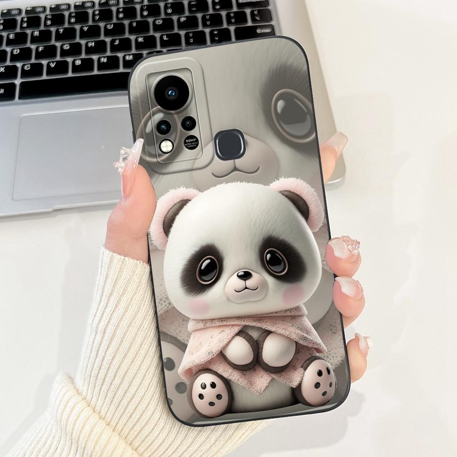 For Infinix Hot 11S Case X6812 X6812B Cute Panda Cartoon Cover Shockproof Phone Cases For Infinix Hot 11S NFC Hot11s Soft Fundas