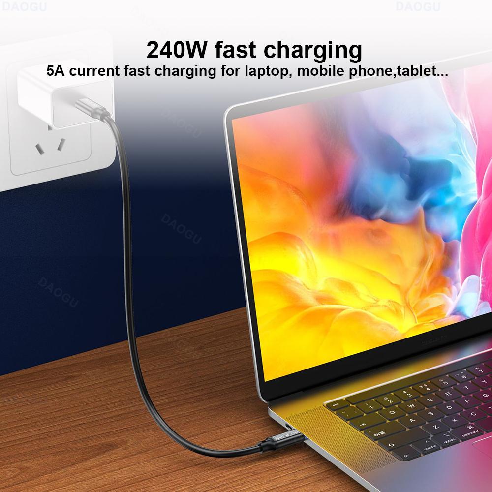 USB 4 Cable 40Gbps Data Cable 8K 60Hz Video Cord 5A 240W PD Fast Charging USB Type C Cable 3.2 Compatible With Thunderbolt 4 3