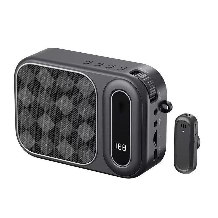 Wireless Portable Lavalier Microphone Voice Amplifier Speaker, High Quality Sound, Rechargeable Hands-free Mini PA System for Teaching, Tour Guide