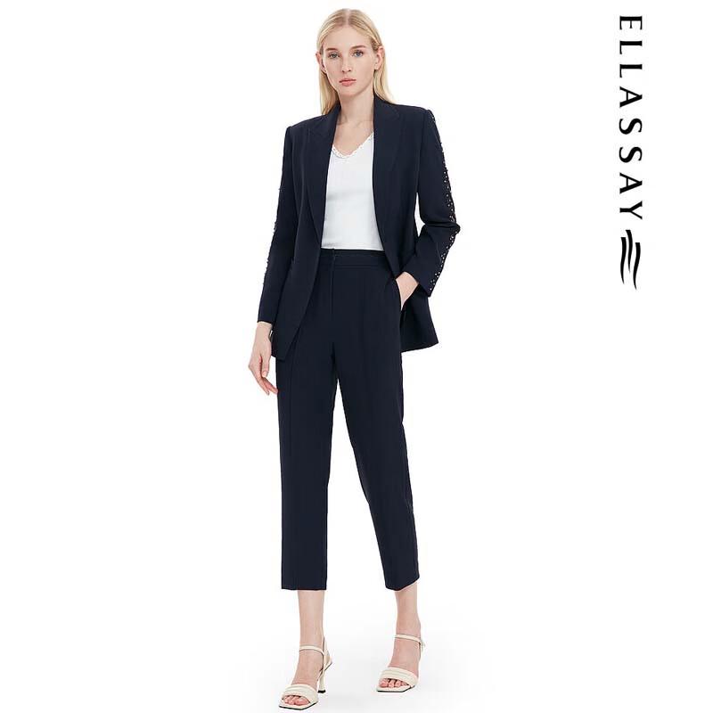 ELLASSAY Women's Straight Leg Cropped Tri-Acetate Suit Pants