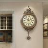 European Aesthetic Wall Clock Art Design Living Room Retro Clock Wall Hanging Light Luxury Reloj De Pared Home Decorations