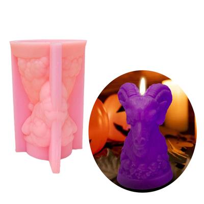 Creative Skull Goat Candle Mold for Craft Supplies High Temperature Resistant Sturdy Silicone for Easy Demolding