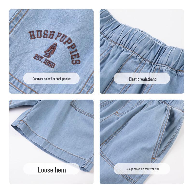Hush Puppies Boys' Summer Denim Short Sleeve Set