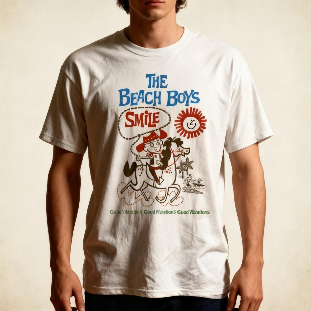 New The Beach Boys Smile TShirt Live Drawing White unisex Unisex T-Shirt M