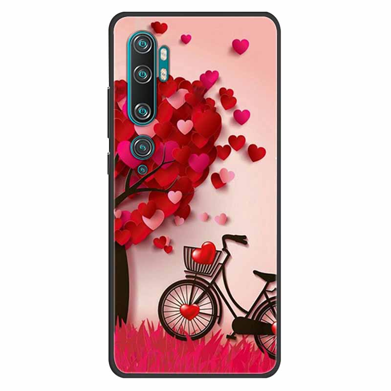 For Xiaomi Mi Note 10 Case Silicone Soft Owl Lion TPU Fashion Back Cover For Xiaomi Mi Note10 Cases Protective Printed Covers