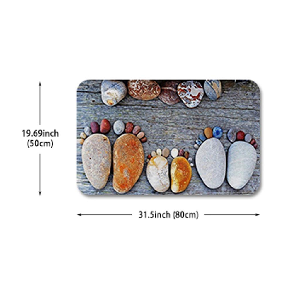 Wood Grain Pebbles Pattern Soft Kitchen Rug Anti-Fatigue Kitchen Rug Waterproof Non-Slip Rugs Set Runner Rug Bedside Rug Absorbent Carpet For Kitchen