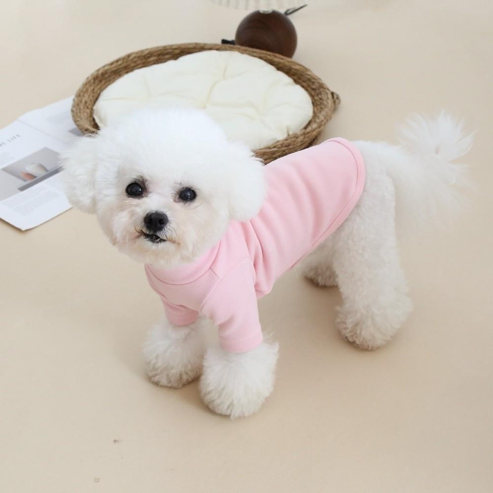 New Solid Color Puppy Hoodie Simple Design Soft Cotton Dog Warm Hoodie 2-leg Style High-Neck Sweatshirt Pet Clothing