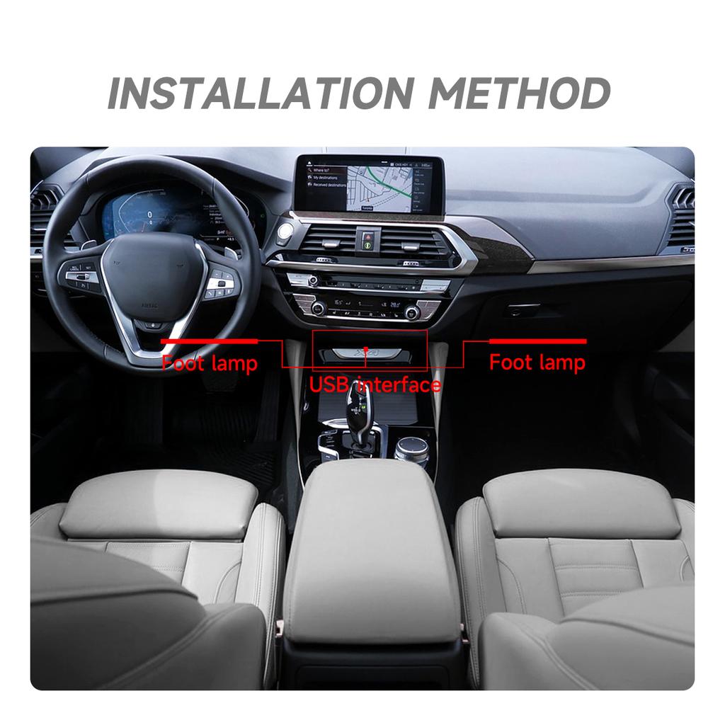 Car Interior Decorative Lamp With USB LED Strips Dash Floor Foot Seat Door Ambient Light 5V Automotive Accessories Universal