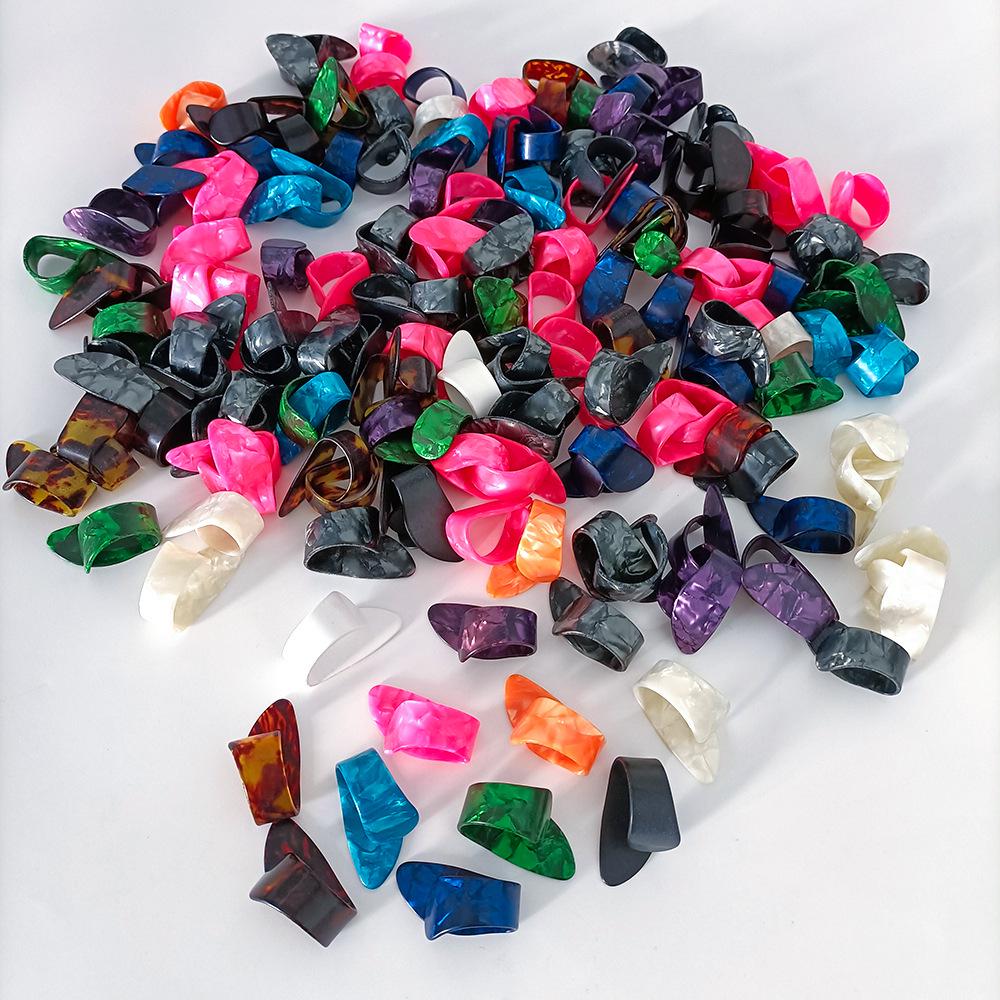 Colored Celluloid Finger Cots & Thumb Picks for Guitar/Bass - Right Hand, Anti-Pain Musical Instrument Accessories