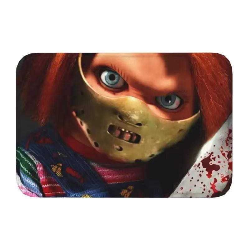 Face Horror Short Film Rug Halloween Rug Living Room Carpet Home Decor Entrance Door Mat Rug Halloween Chucky Front Floor Door