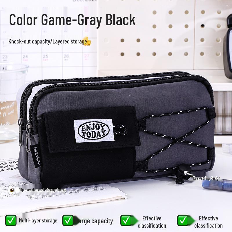 Large Capacity Blue Transparent Ita Pencil Case - Stylish and Functional for Students