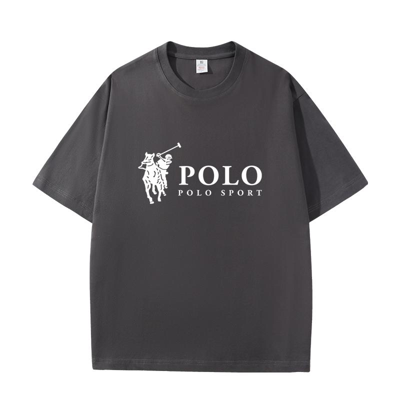 D06-111 MINISO 2026 Summer POLO SPORT Classic Logo Men Women 100% Cotton T-Shirt Casual Short Sleeve O-Neck Top