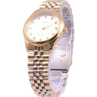 J-AXIS Men's MJG-M35-GG (Sun Flame) Round Watch Gold Brass Analog