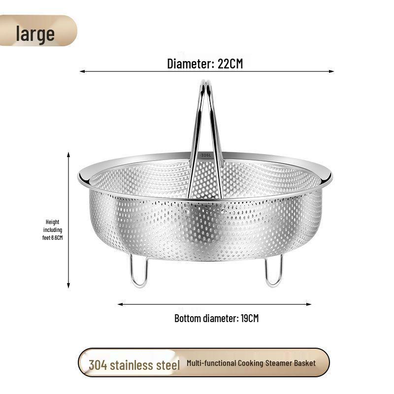 304 Stainless Steel Multi-Purpose Kitchen Colander for Washing and Draining Vegetables, Fruits, and Rice