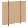 4 Panel Room Divider Beige 200 X 180 Cm Fabric