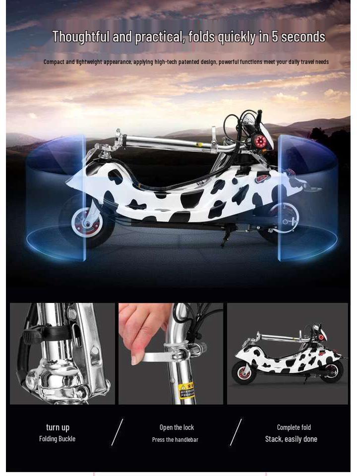 Little Dolphin Folding Electric Scooter: Two-Wheel Lithium Battery Commuter Bike for Teens