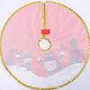 Decorative Christmas Tree Skirt Practical Fabric Christmas Tree Skirt with Golden Edged Detailing for Celebration