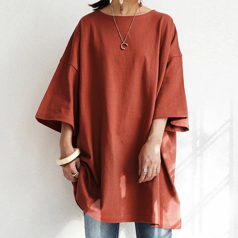 

Модный нейлоновый пуловер с круглым вырезом, свободная женская рубашка 5XL красный