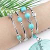 Wrap Bracelet Bohemian Beaded Bracelet Multicolor Turquoise Elastic Stackable Pendant Bracelet for Women