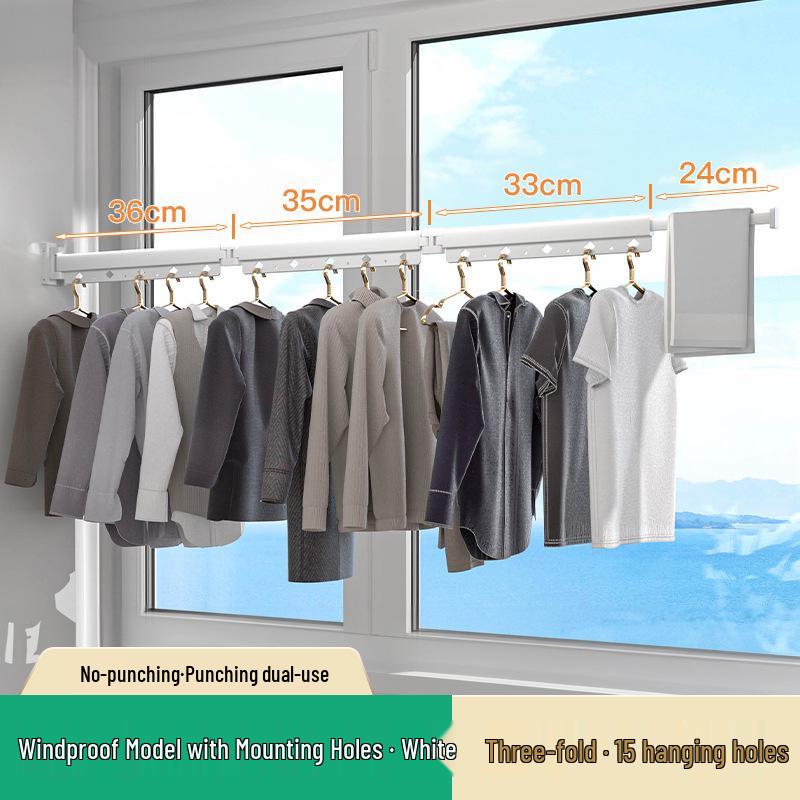 Retractable Folding Indoor Clothes Drying Rack for Balcony and Bathroom