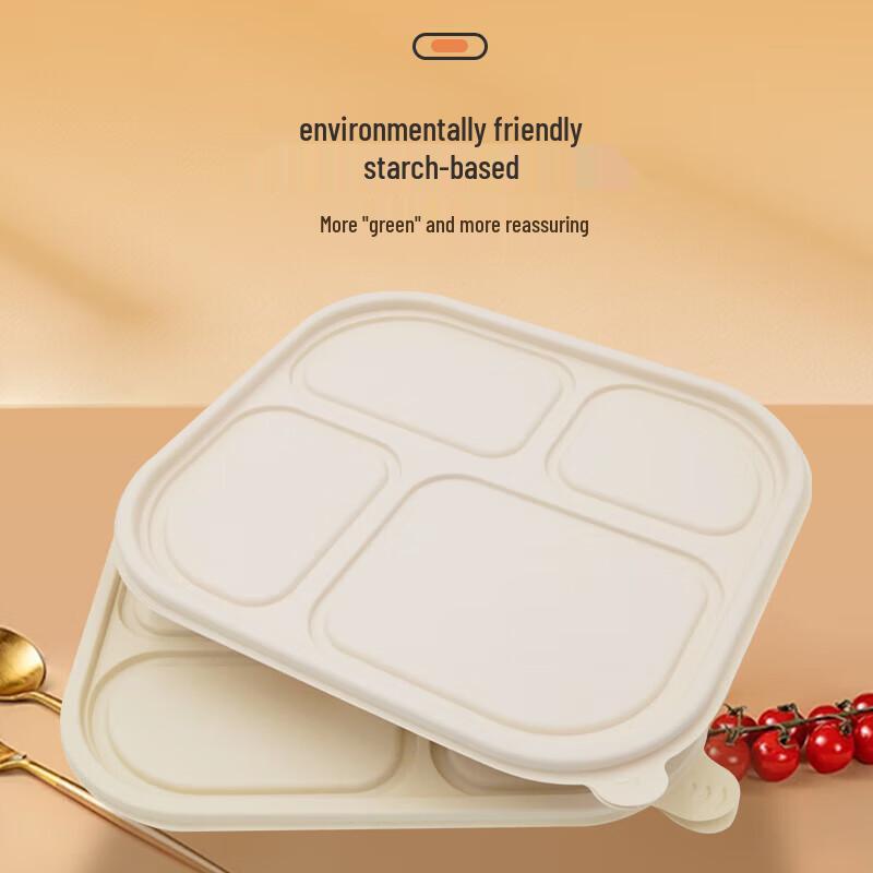 Corn Starch Biodegradable Four-Compartment Lunch Box