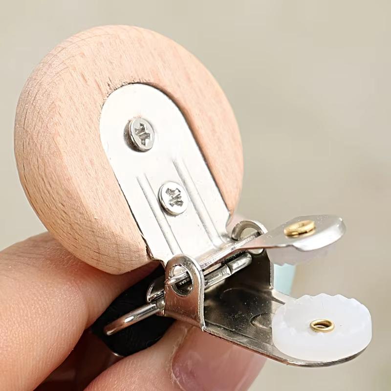 2PC Wood Durable Towel Clip Home Decoration Hook Bathroom Cotton Rope Multi-Function Hanger Rural Style 11.5x3cm