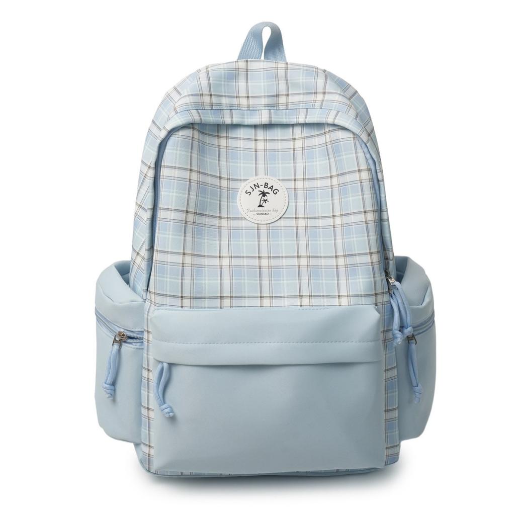 Schoolbag Korean Style Instagram Schoolbag for High School Girls, Large Capacity Fresh Plaid Backpack, Backpack for Junior High School, High School