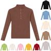 Women's Half-high Collar Base Layer Shirt Slim Button Sweater