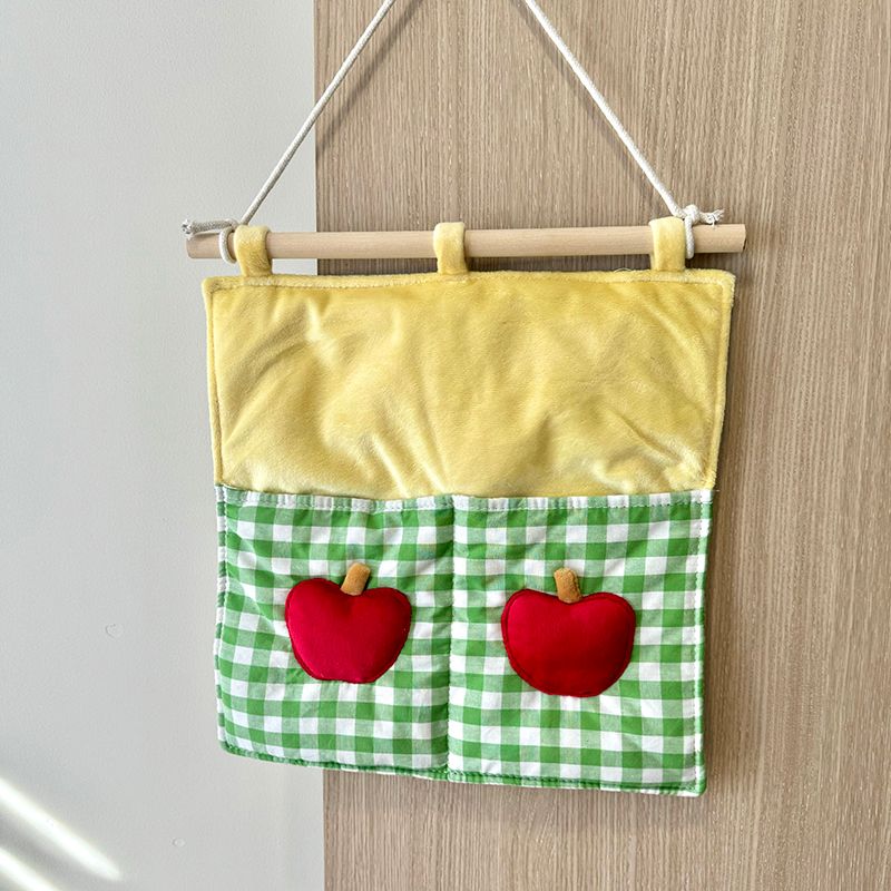 

INS Стиль Милый Набивной Тканевый Мешок для Хранения Настенная Полка Студенческое Общежитие Детская Комната Настенное Украшение Подвесной Мешок Green Gingham double hanging bag