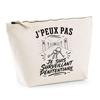 Toiletry Bag - PLANETEE - I Can't I'm a Prison Officer - Beige - 100% Cotton - Metal Zip