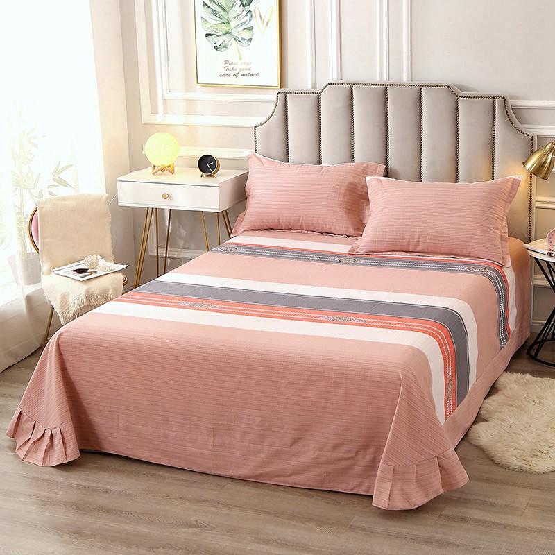 Vintage Geometric Pattern Bed Sheet Set 100% Cotton Luxury Classic Bedspread with 2 Pillowcases Queen King Size Bedding Set