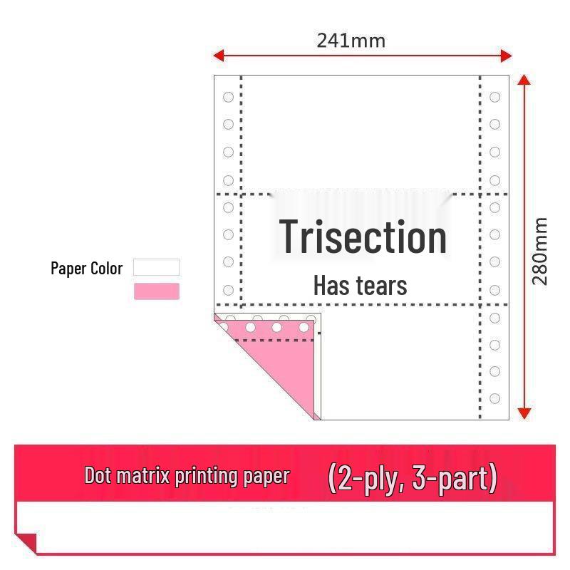 Multi-Part Dot Matrix Printer Paper: Single to Five-Part for Receipts & Delivery Notes.