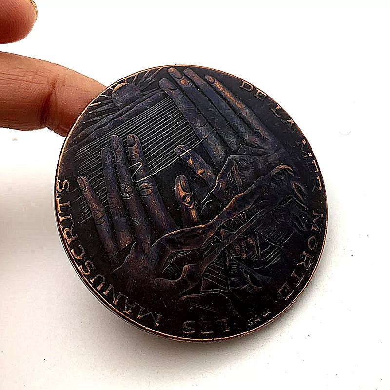 1947 Palestine Stray Coin Purple Copper Craft Commemorative Medal Playing with 60mm Pure Copper Coin Commemorative Coin