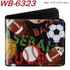 Sports Ball Bifold Wallet Football Basketball Rugby Pattern Student Coin Purse Card Holder Leather Short 1pcs