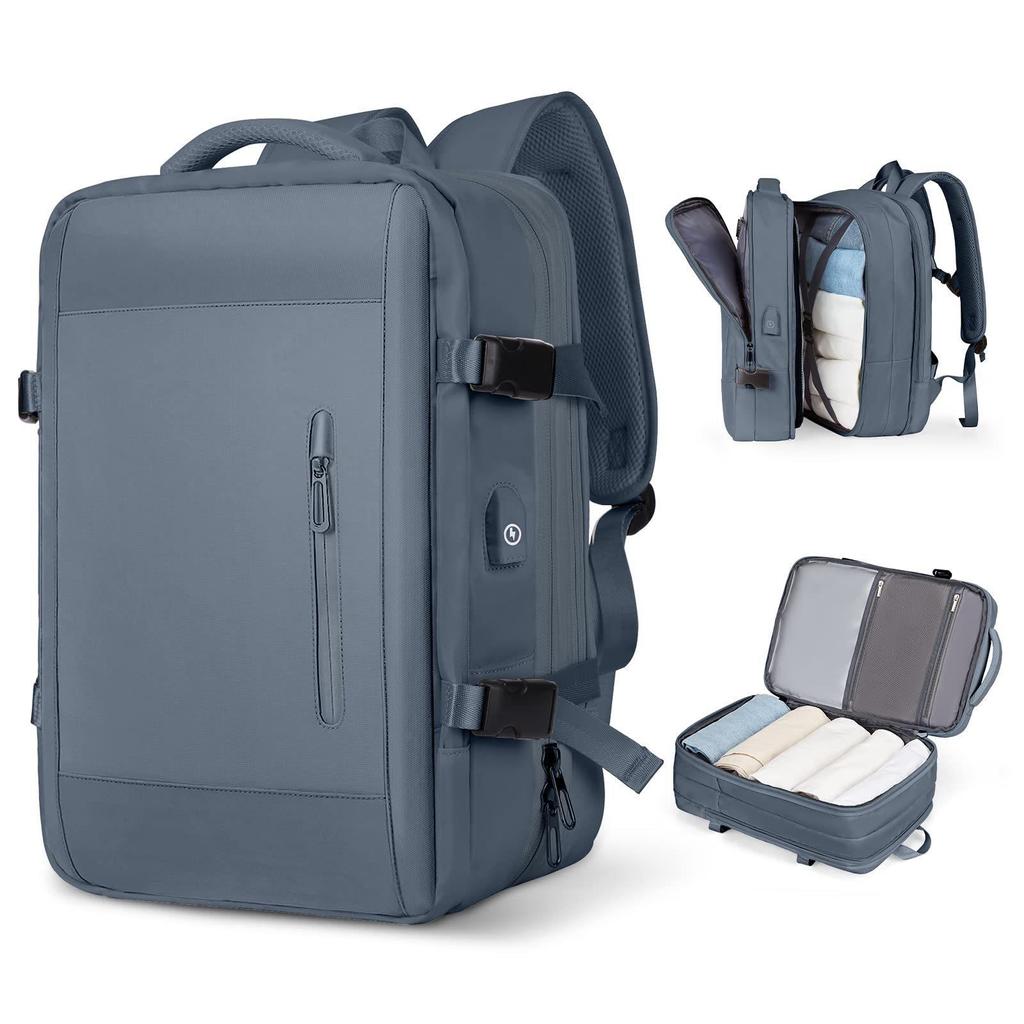Expandable Double Shoulder Backpack - Unisex Carry-on with Multi-layer Storage and Laptop Compartment, Super Large Capacity