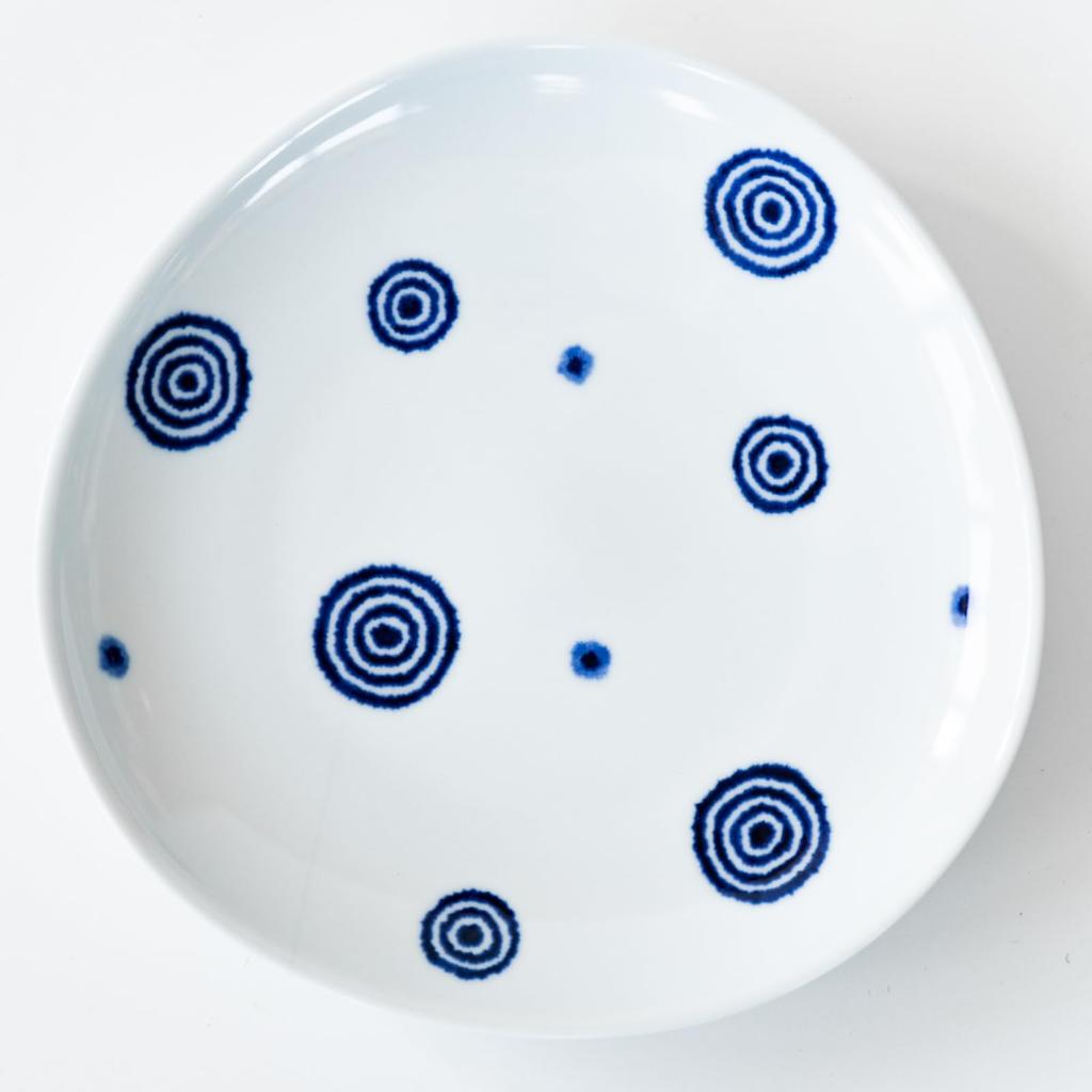 Nishikai Pottery Hasami Ware Lightweight Dish Plate Dish Diameter Approximately 5 Patterns Tableware Set Indigo Pattern Scissors Plate Dish Blue White