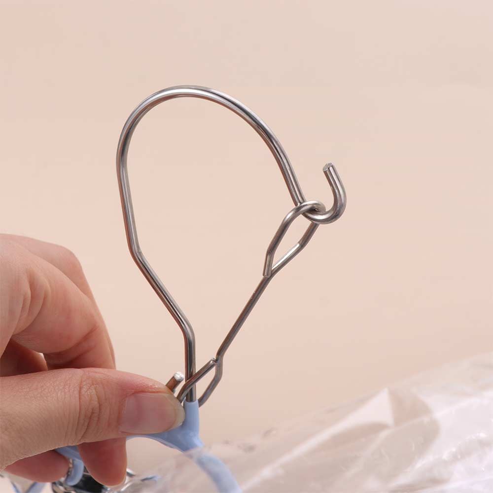 Household Windproof Drying Rack Folding Laundry Hanger Stainless Steel Clothespin  Balcony