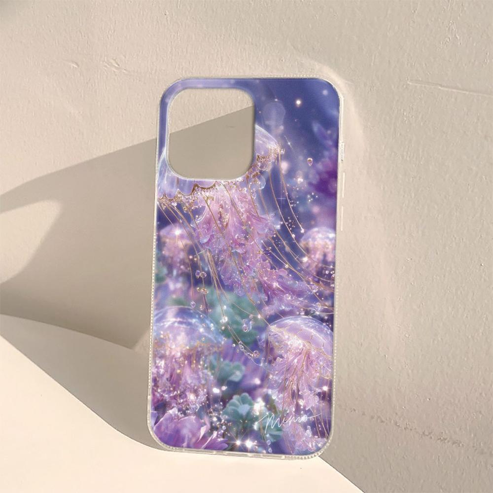 Phone Case For iPhone 17 17Air 15 14 13 12 11 16 Pro Max 15 Plus Purple Smudged jellyfish good-looking Anti-fall Cover Funda