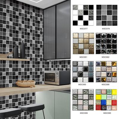 10pcs Mosaic Tiles Stickers Home Decor Adhesive Kitchen Decal Backsplash PVC Wallpaper Waterproof