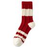 Socks Australian Fleece Season Fleece Thickened Thermal Home Floor Sleeping Socks Red Striped Medium Tube Socks