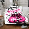 Custom Name Boxing Theme Printed Blanket - Perfect for Couch, Bed, Travel & Outdoor Use | Machine Washable, Cozy & Durable.