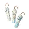 Small Fresh Lace Three-fold Curved Hook Umbrella Color Glue UV Protection Sun Umbrella Lightweight Portable Sunshade Umbrella