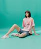 CETU Tie-Dye Logo Print T-Shirt Pink