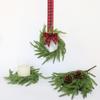 Festive Holiday Wreath Festive Mini Christmas Wreaths for Kitchen Mantle Decor Artificial Norfolk Pine Wreaths with Bow Holiday